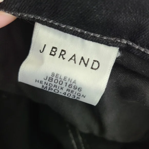 J Brand Belena Hendrix Reign Black Denim Jeans Lace Inset Demi Bootcut 28 - Picture 6 of 7